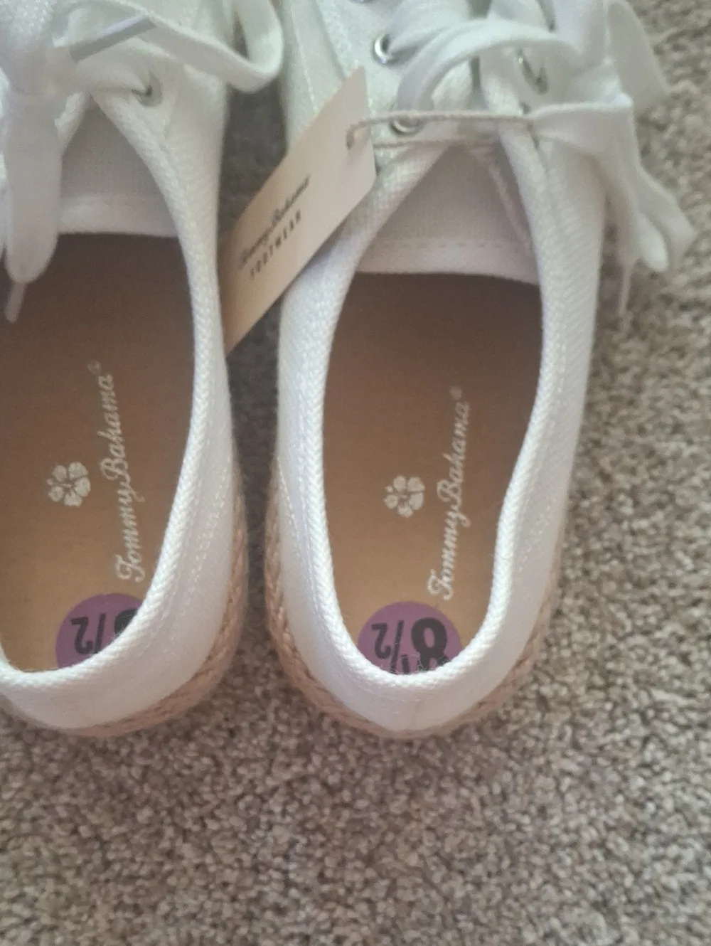 Tommy Bahama White Canvas Lace-Up Espadrille Sneakers